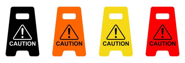 figyelmeztetés nedves padló tábla jel ikon, figyelmeztetések nedves padló vektor, figyelmeztetések nedves padló szimbólum - Vektor, kép