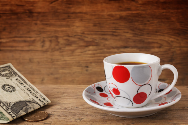 Coffee and money on the table - Photo, Image