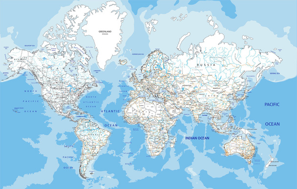 Mappa stradale mondiale con etichettatura
 - Vettoriali, immagini