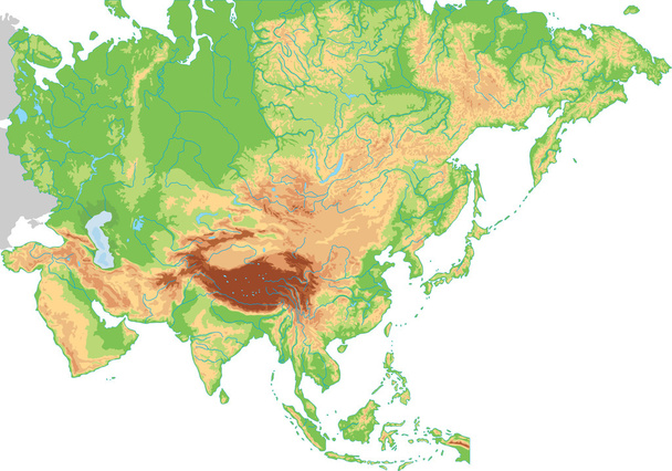 Ασία φυσική χάρτη. - Διάνυσμα, εικόνα