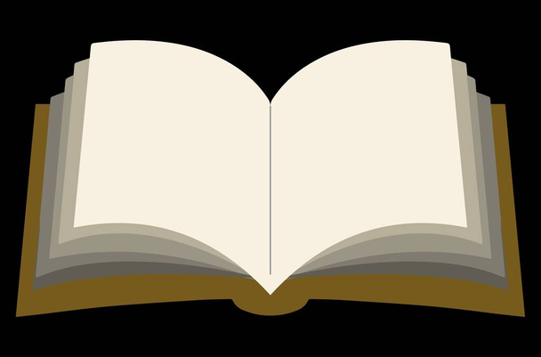 Відкрита книга з коричневою обкладинкою
 - Вектор, зображення