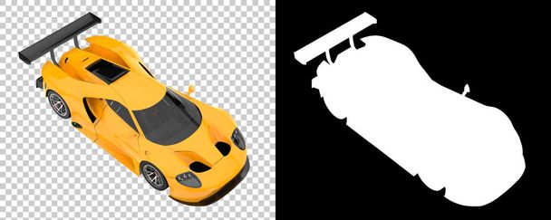 Race car isolated on background with mask. 3d rendering - illustration - Fotoğraf, Görsel