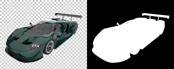 Гоночний автомобіль ізольований на фоні з маскою. 3d візуалізація - ілюстрація
 - Фото, зображення