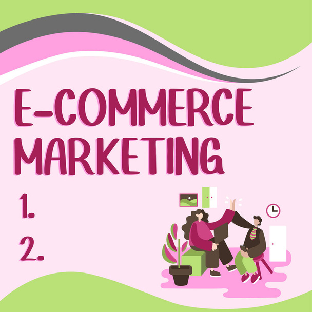 Conceptuele weergave E Commerce Marketing, Business idee bedrijf dat product of dienst elektronisch verkoopt - Foto, afbeelding