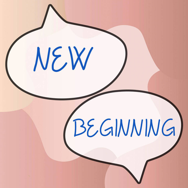 Text caption presenting New Beginning, Word Written on Different Career or endeavor Starting again Startup Renew - Photo, Image