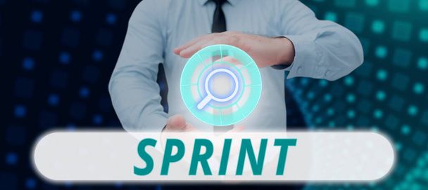 Metin Sprint, iş yaklaşımı özellikle kısa mesafe için en yüksek hızda yazılıyor. Ürün geliştirme dönemi - Fotoğraf, Görsel