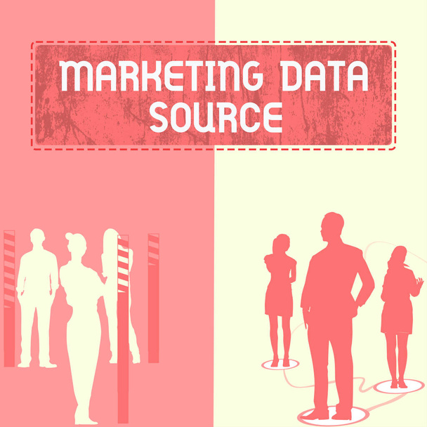 Text sign showing Marketing Data Source, Business showcase connection set up to a database from a server - Foto, imagen