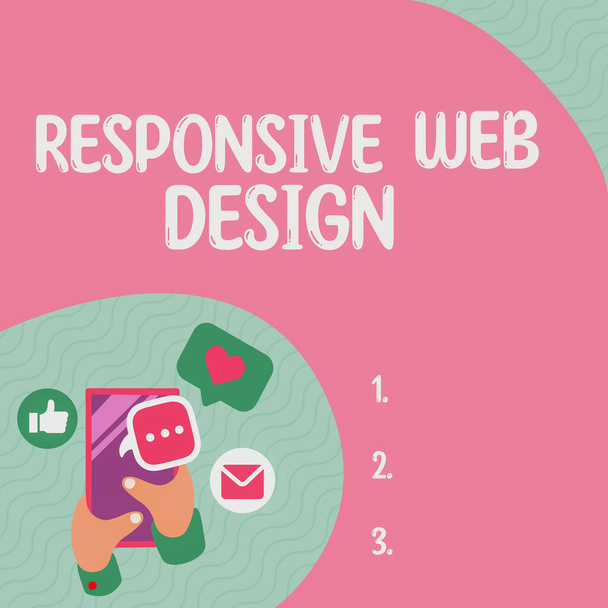 Konceptuální titulek Reagovat Web Design, Business koncept vytváření webových stránek, které využívá flexibilní rozvržení - Fotografie, Obrázek