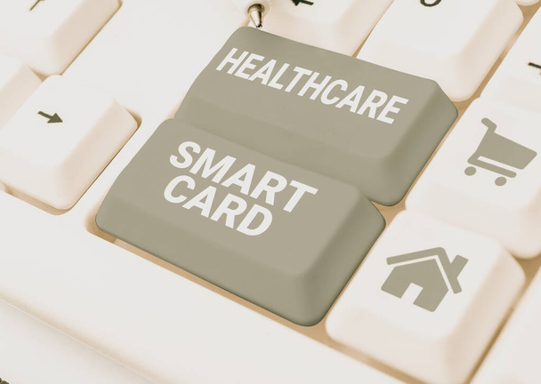 Sign displaying Healthcare Smart Card, Business overview A card that has basics of a patient s is health records - Foto, Imagem