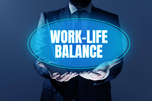 Text showing inspiration Work Life Balance, Conceptual photo time allocated for work and aspects of life are equal - Foto, immagini