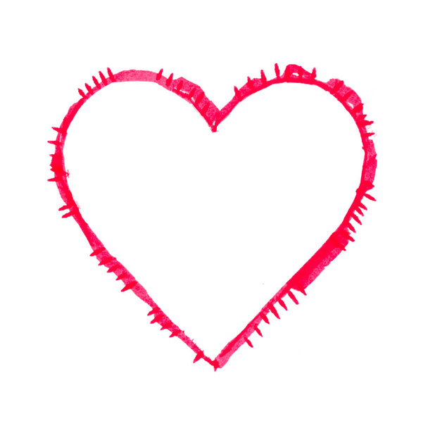 Красное сердце ручной работы, маркер для Вашего дизайна - Фото, изображение