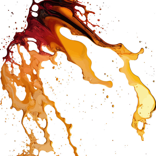 A digitally created marbled texture resembling dripping alcohol ink, with orange brown coloring. - Vetor, Imagem