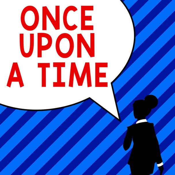 Tekst die inspiratie toont Once Upon A Time, Business concept dat verhaal vertelt Sprookjesverhaal Historische gebeurtenis Novel - Foto, afbeelding