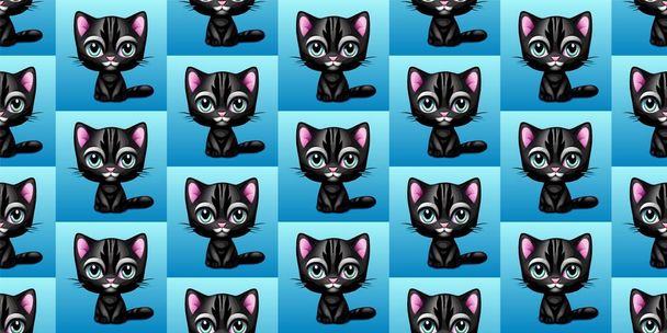 Χαριτωμένα γατάκια - αδιάλειπτη μοτίβο διανυσματική γάτα - Διάνυσμα, εικόνα
