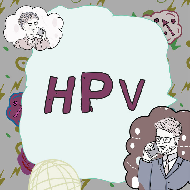 Inspiracja pokazując znak Hpv, Słowo dla grupy wirusów, które wpływają na skórę i wilgotne błony - Zdjęcie, obraz