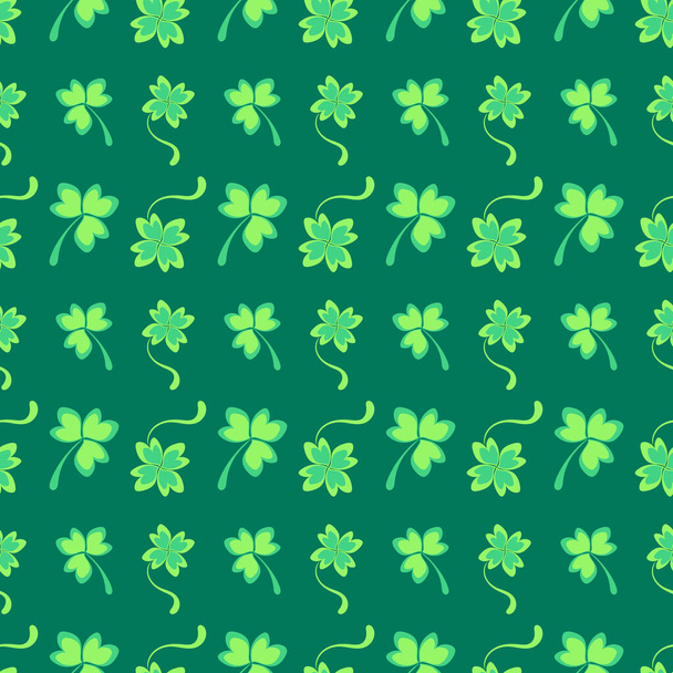 Clover shamrock naadloos patroon. Natuurlijke groene achtergrond voor St. Patrick 's Day. Traditionele groene bladklaver en shamrock print. Voor stof, textiel, voor inpakpapier. Fijne Saint Patrick 's Day. - Vector, afbeelding