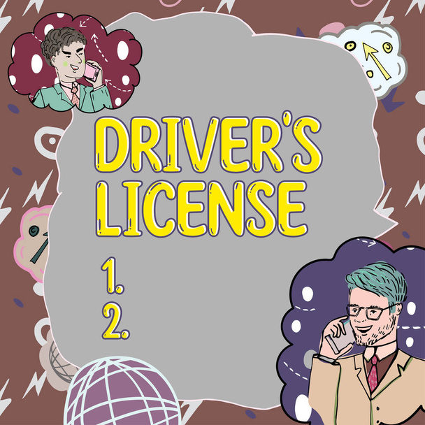 Conceptual display Drivers License, Business overview a document permitting a person to drive a motor vehicle - Zdjęcie, obraz