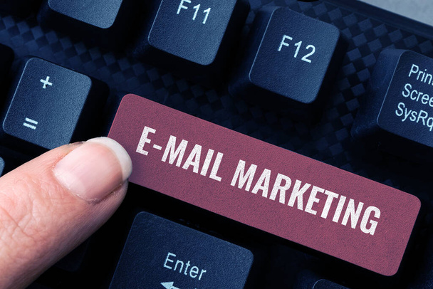 Podpis koncepcyjny E Mail Marketing, Fotografia konceptualna E-commerce Reklama Sprzedaż online Biuletyny Promocja - Zdjęcie, obraz