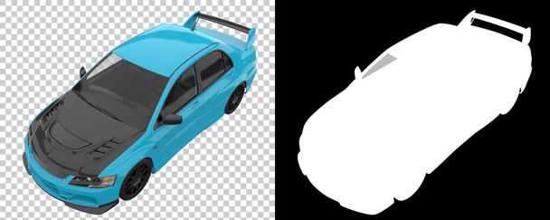 Sport car isolated on background with mask. 3d rendering - illustration - Photo, Image