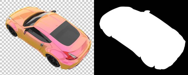 Sport car isolated on background with mask. 3d rendering - illustration - Foto, Imagem
