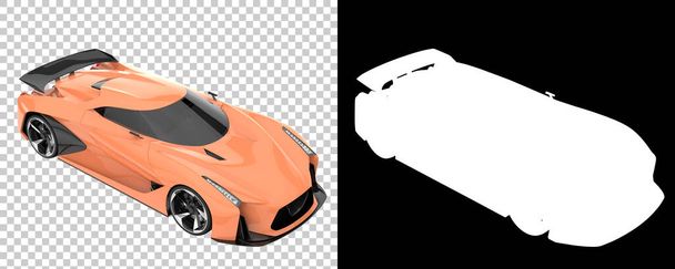 Sport car isolated on background with mask. 3d rendering - illustration - Photo, Image