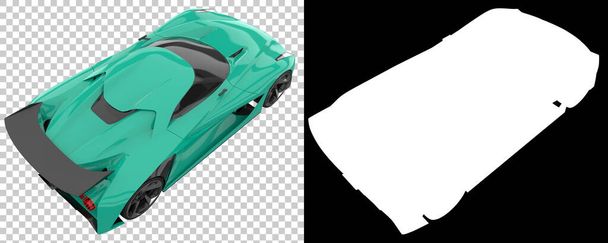 Sport car isolated on background with mask. 3d rendering - illustration - Foto, immagini