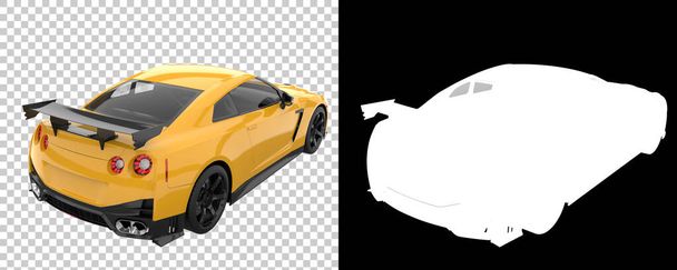 Sport car isolated on background with mask. 3d rendering - illustration - Foto, Imagen