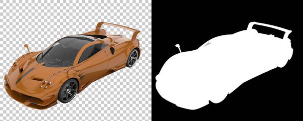 Sport car isolated on background with mask. 3d rendering - illustration - Photo, image