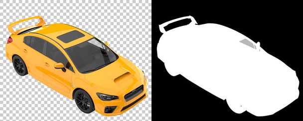 Sport car isolated on background with mask. 3d rendering - illustration - Foto, Bild