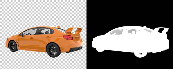 Sport car isolated on background with mask. 3d rendering - illustration - Photo, image