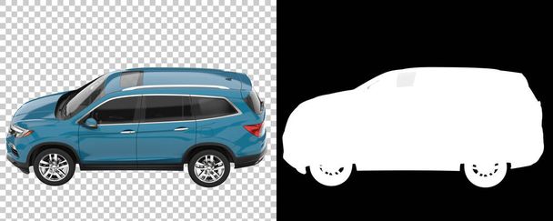 Realistic SUV isolated on background with mask. 3d rendering - illustration - Foto, imagen