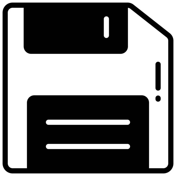 floppy vector glyph icon, school and education icon - Vettoriali, immagini