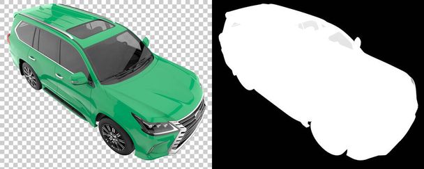 Realistic SUV isolated on background with mask. 3d rendering - illustration - Valokuva, kuva
