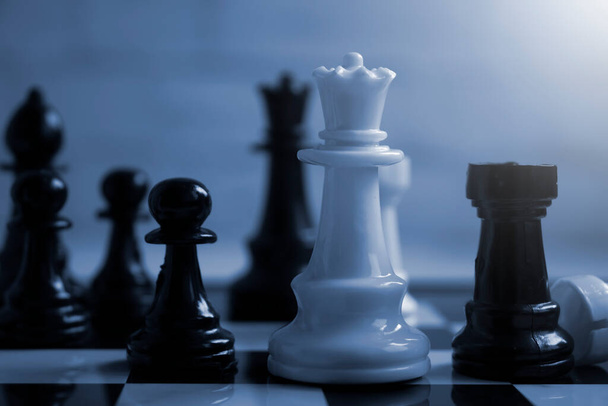 Chess closeup game board background - Fotó, kép