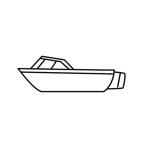 Wooden boat icon outline design vector illustration on white background. - Vettoriali, immagini