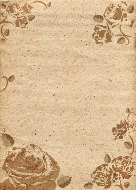 Paper in beige color tone with ornament in form of roses - Foto, immagini
