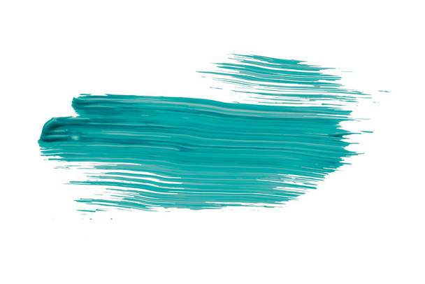 Turquoise brush isolated on white background. deep lake green brush. - Foto, Bild