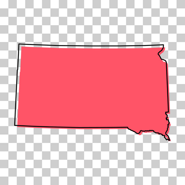 Dakota du Sud forme de carte, États-Unis d'Amérique. Concept plat icône symbole vectoriel illustration . - Vecteur, image