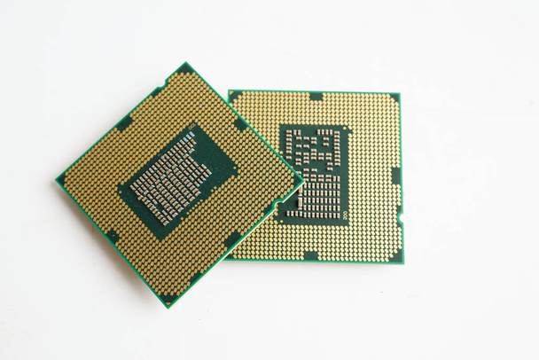 Unité centrale de traitement, processeur à puce CPU de la carte mère de l'ordinateur, technologie électronique. - Photo, image