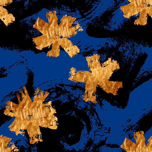 Golden flowers seamless. - Vector, Image