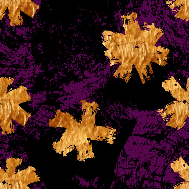 Golden flowers seamless. - Vector, Image
