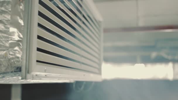 Hood That Draws In Smoke. Industrial Ventilation Draws In Cigarette Smoke. - Filmati, video