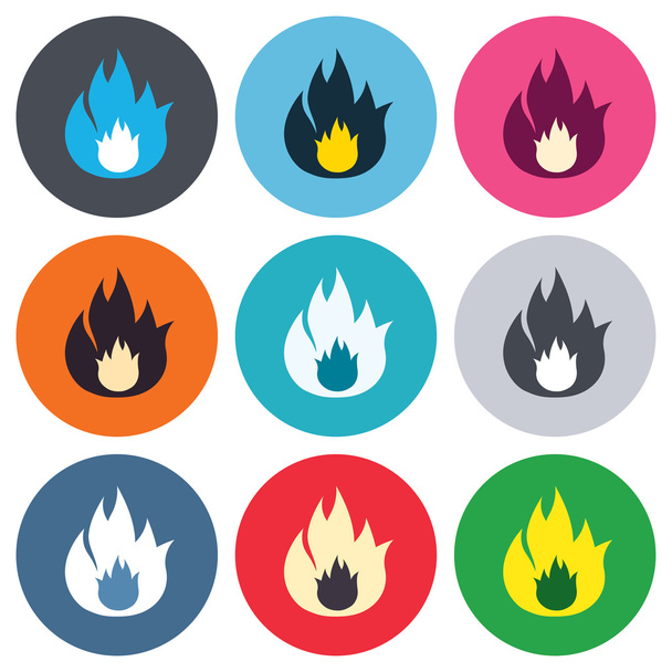 Icônes de flamme de feu signe
 - Vecteur, image