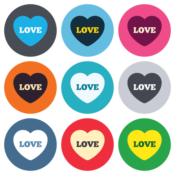 Heart sign icons - Vector, Image