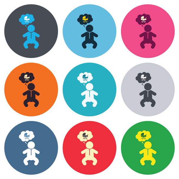 Baby infant sign icons - Vecteur, image