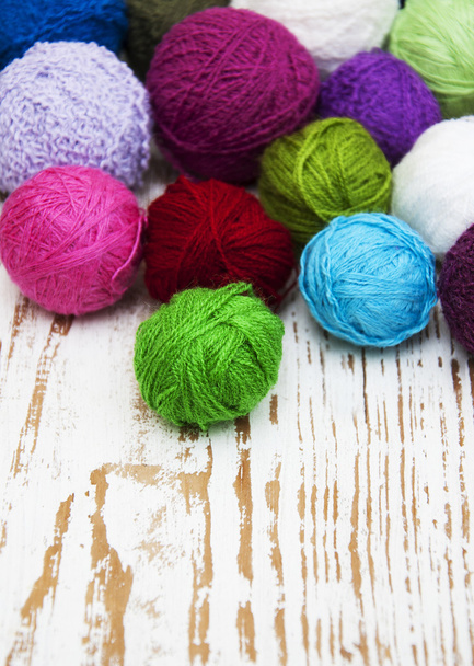 Color woolen clews - Фото, изображение