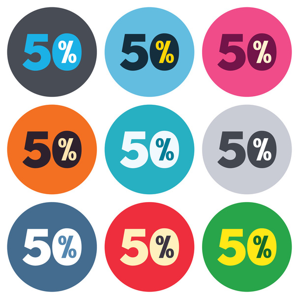 50 percent discount sign icons - Vector, Image