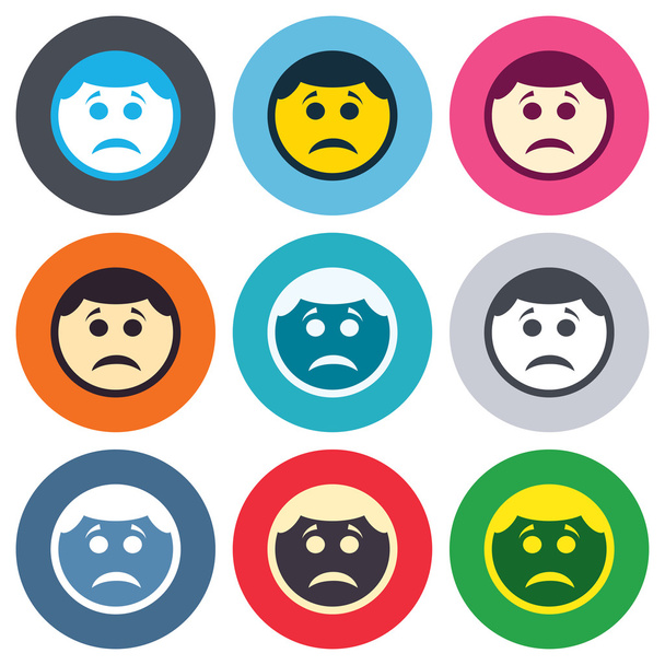 Sad face sign icons - Vector, Image