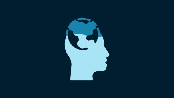 White Learning foreign languages icon isolated on blue background. Translation, language interpreter and communication. 4K Video motion graphic animation. - Video, Çekim