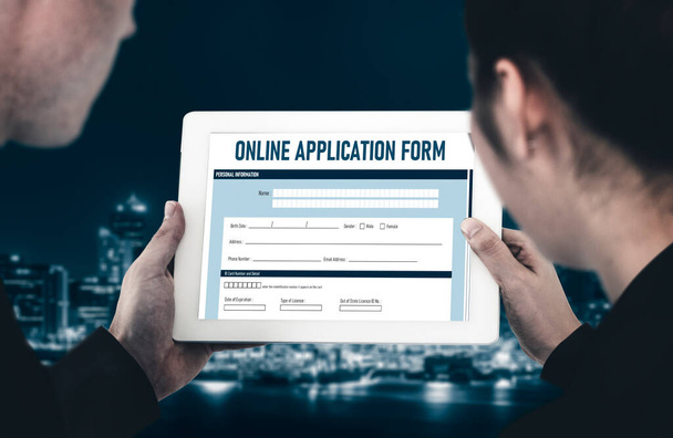 Online application form for modish registration on the internet website - Photo, Image